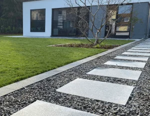 Granit-Terrassenplatte geflammt grau G703 New Bianco Cristal (60x30x2) VOLLE PALETTE