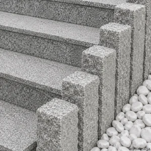 Granit-Palisaden, gespalten und geschnitten grau Stone Grey(10x10x50)