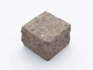 Gesägt-gespaltene geflammte Granit-Pflastersteine Rot VANGA (20x10x10) (1)