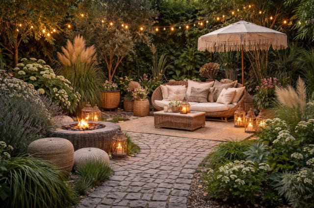 Welche Granitfarbe passt am besten in einen Garten im Boho-Stil? Ein Ratgeber mit Beispielen und Inspirationen